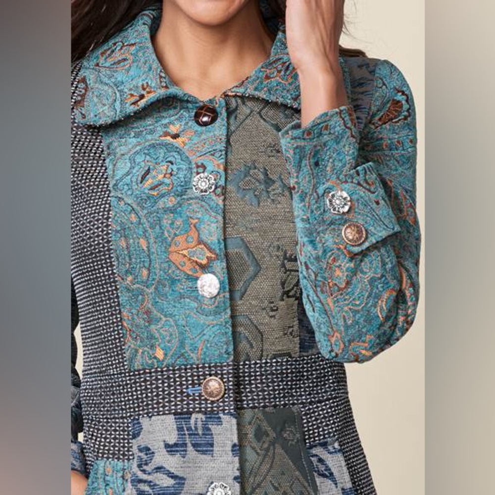 Mixed Print Coat M